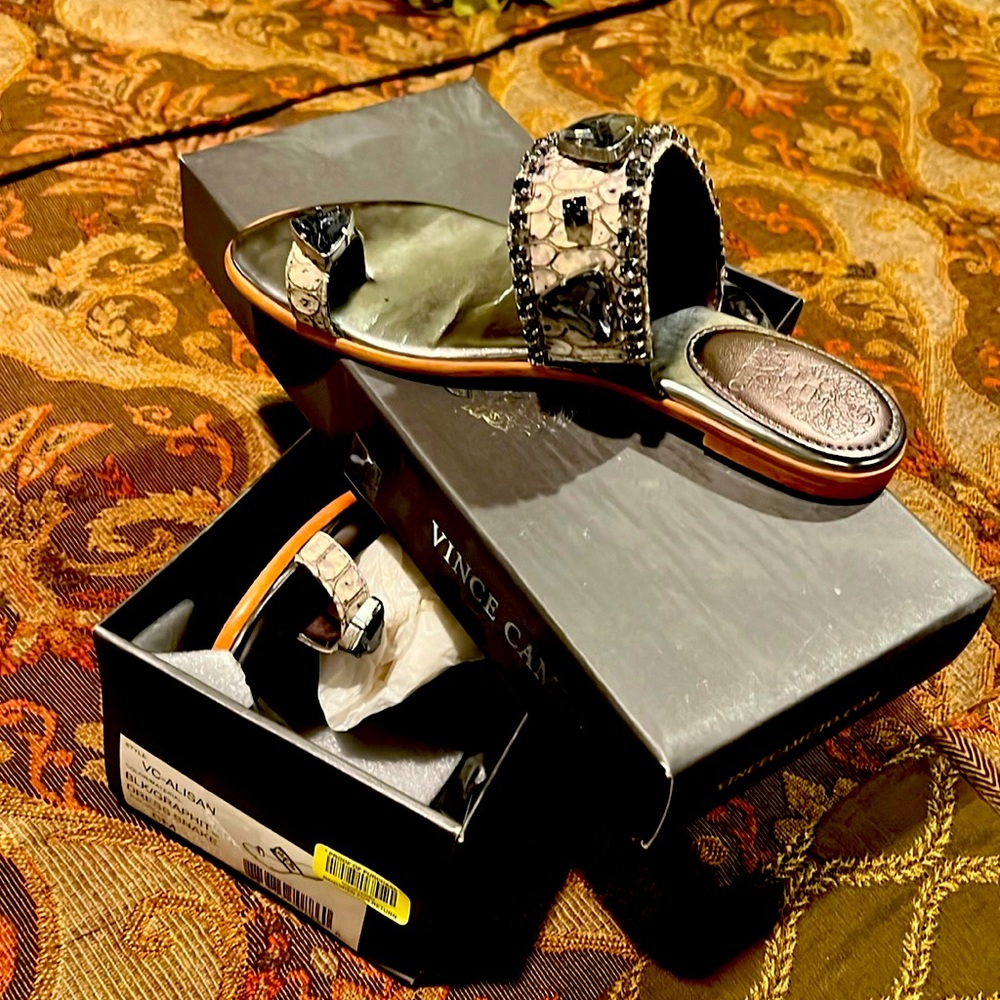 Vince Camino sandals, crocodile embossed..very nice, size 6m